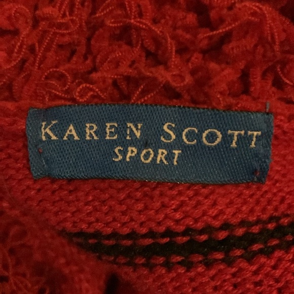 Karen Scott, Small Zip Up Long Sleeve Christmas Sweater - Picture 8 of 10